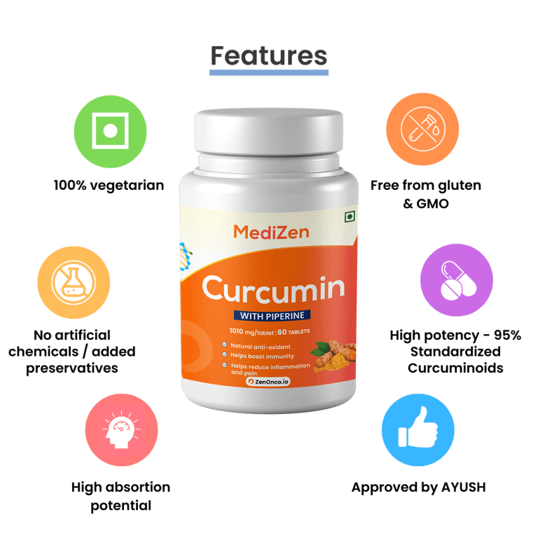 MediZen Curcumin Capsule with Piperine Tablets - 60 Tablets