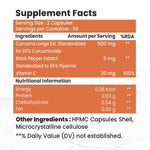 Raskam Curcumin - 100 Capsules- 95% Curcuminoids - Higher Absorption- Antioxidant & Anti-inflammatory Supplement - For Skin, Joint Support, Boosts Immune System