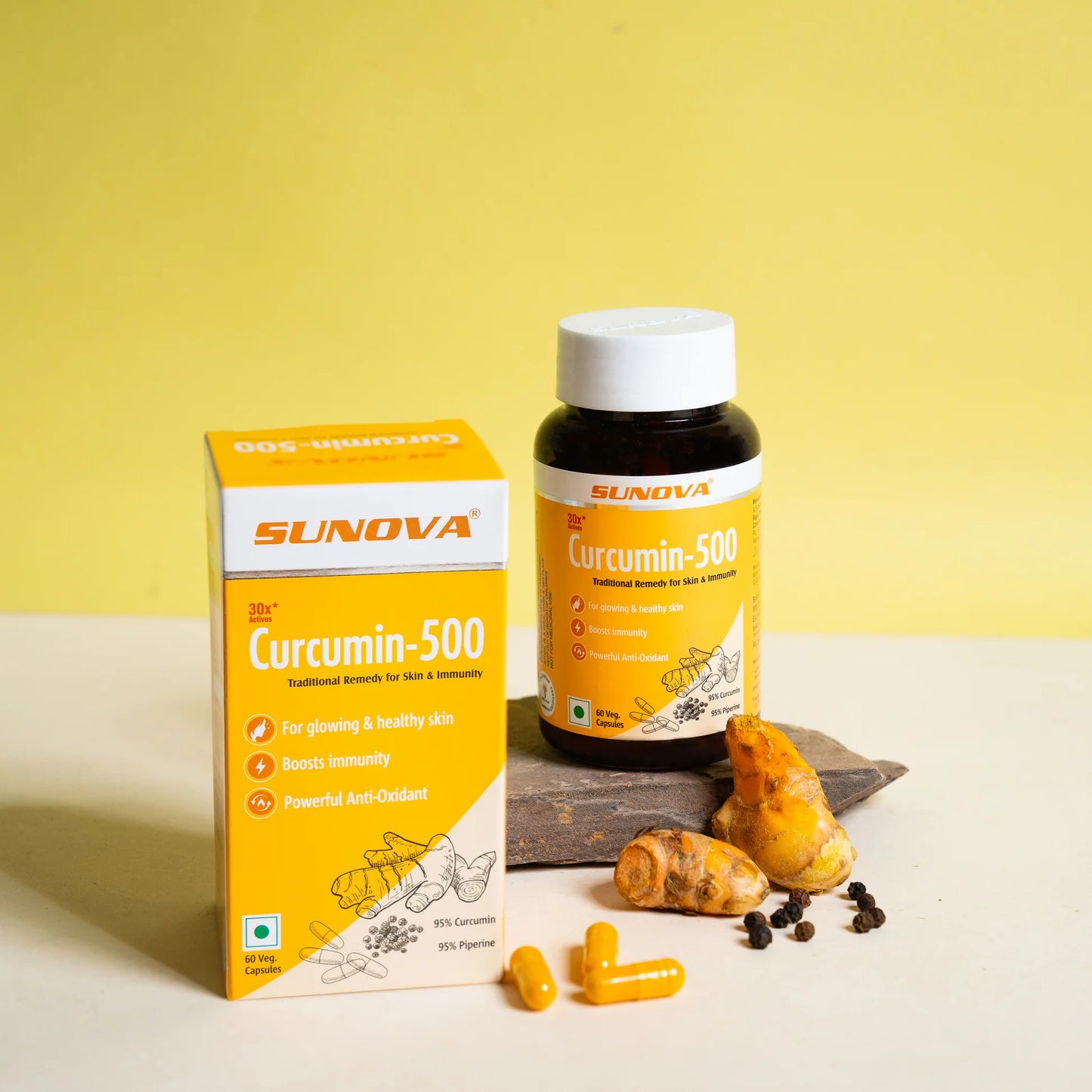 Sunova Curcumin Capsule - 500 Veg. - 60 Capsules