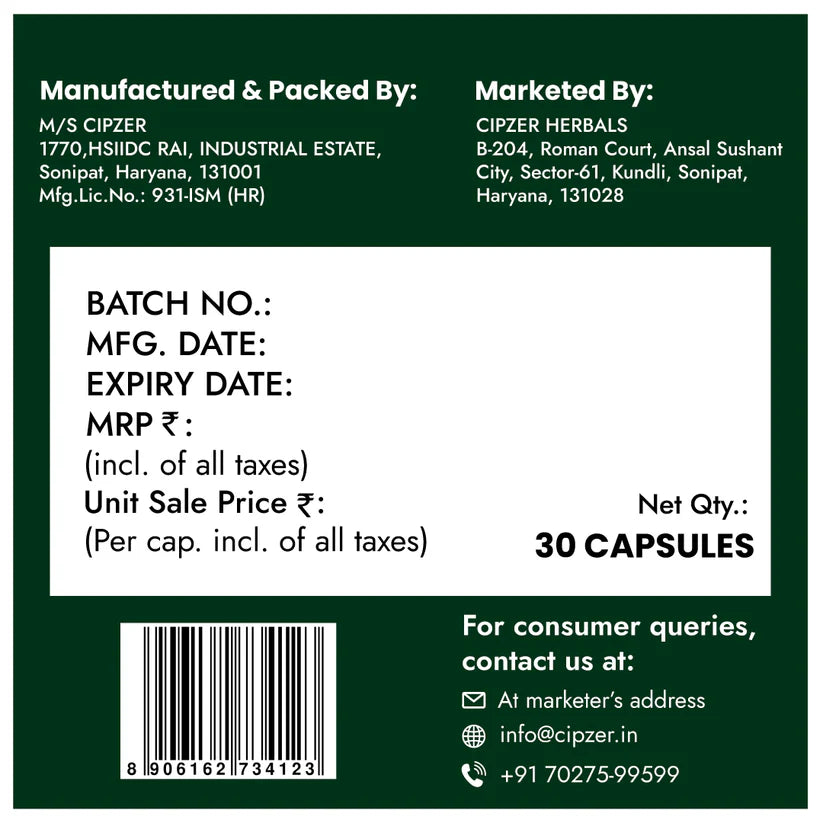 Cipzer D B Ward Capsules - 30 Capsules