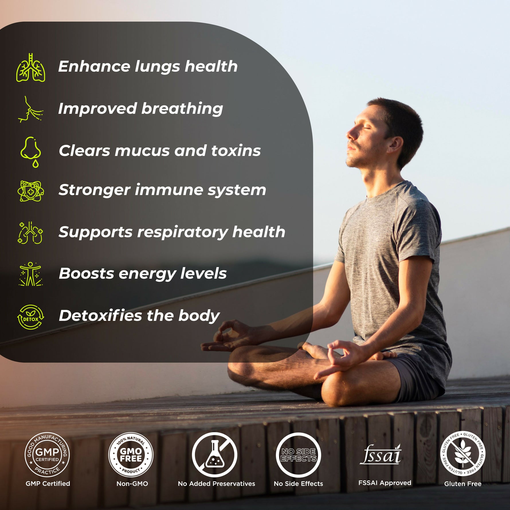 HealthVeda Lung Detox with Vitamin C & Grapeseed Extract Capsule