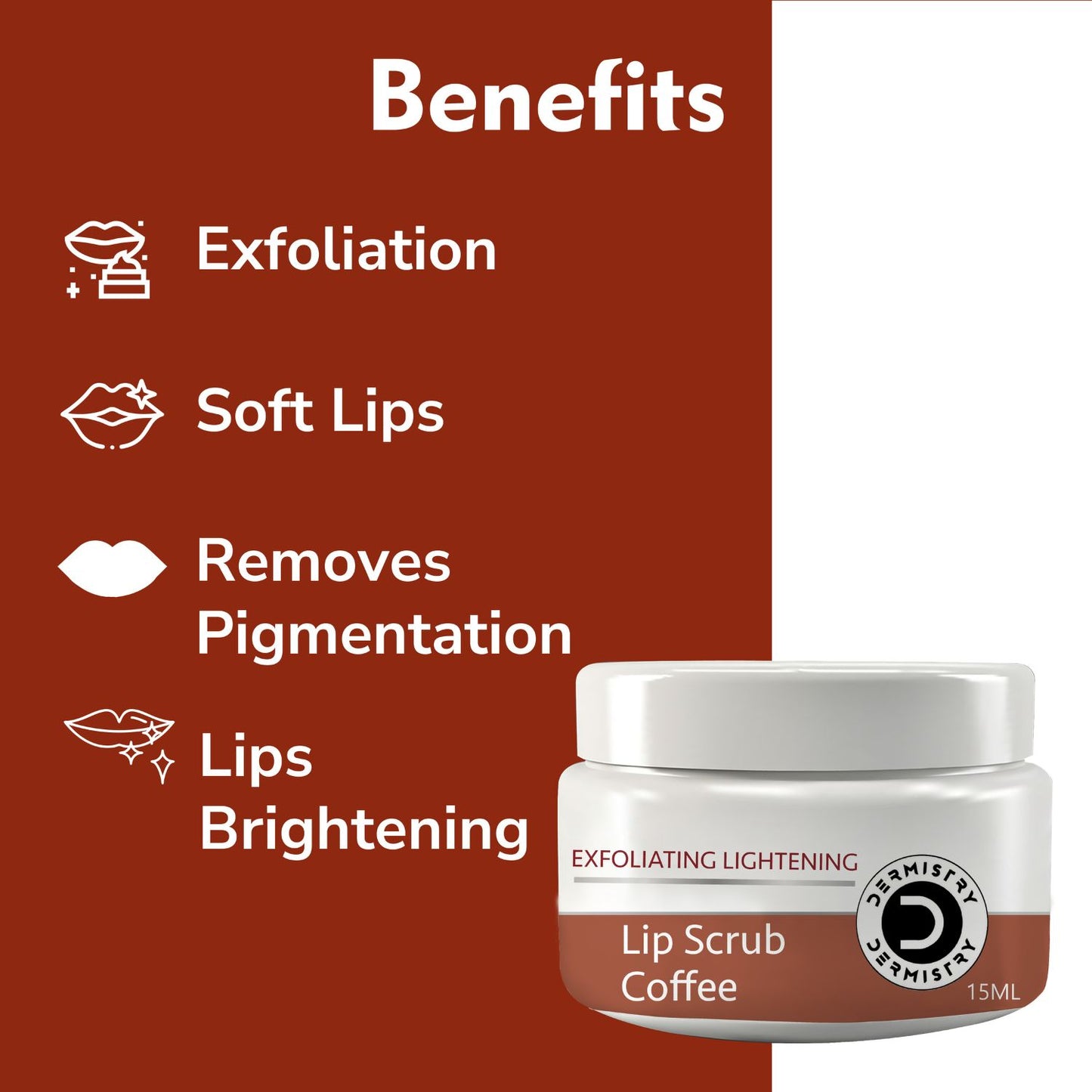 Dermistry Plumping SPF10 Glossy Lip Balm Strawberry & Dry Dark Lips Lightening Coffee Sugar Scrub