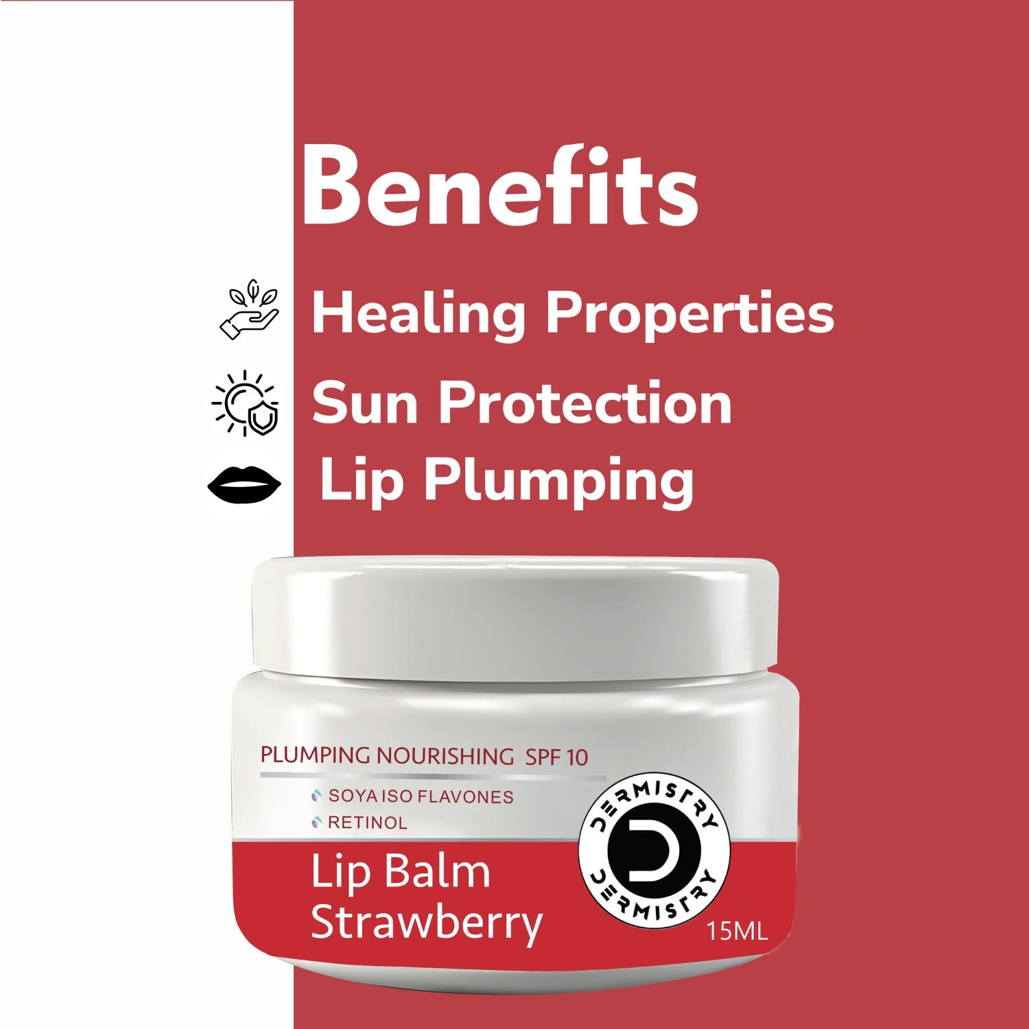 Dermistry Plumping SPF10 Glossy Lip Balm Strawberry & Dry Dark Lips Lightening Coffee Sugar Scrub