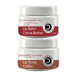 Dermistry Coffee Sugar Scrub & SPF 10 Glossy Lip Balm Cocoa Butter for Pigmentation Dry Dark Lips
