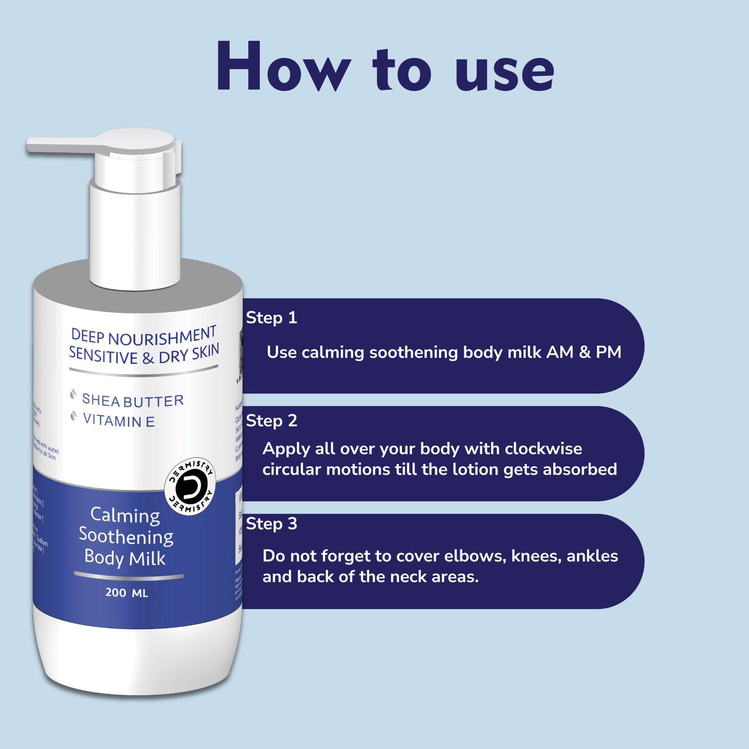 Dermistry Sensitive Dry Skin Gentle Mild Creamy Soap Free Body Wash & Shea Butter Moisturizer Lotion