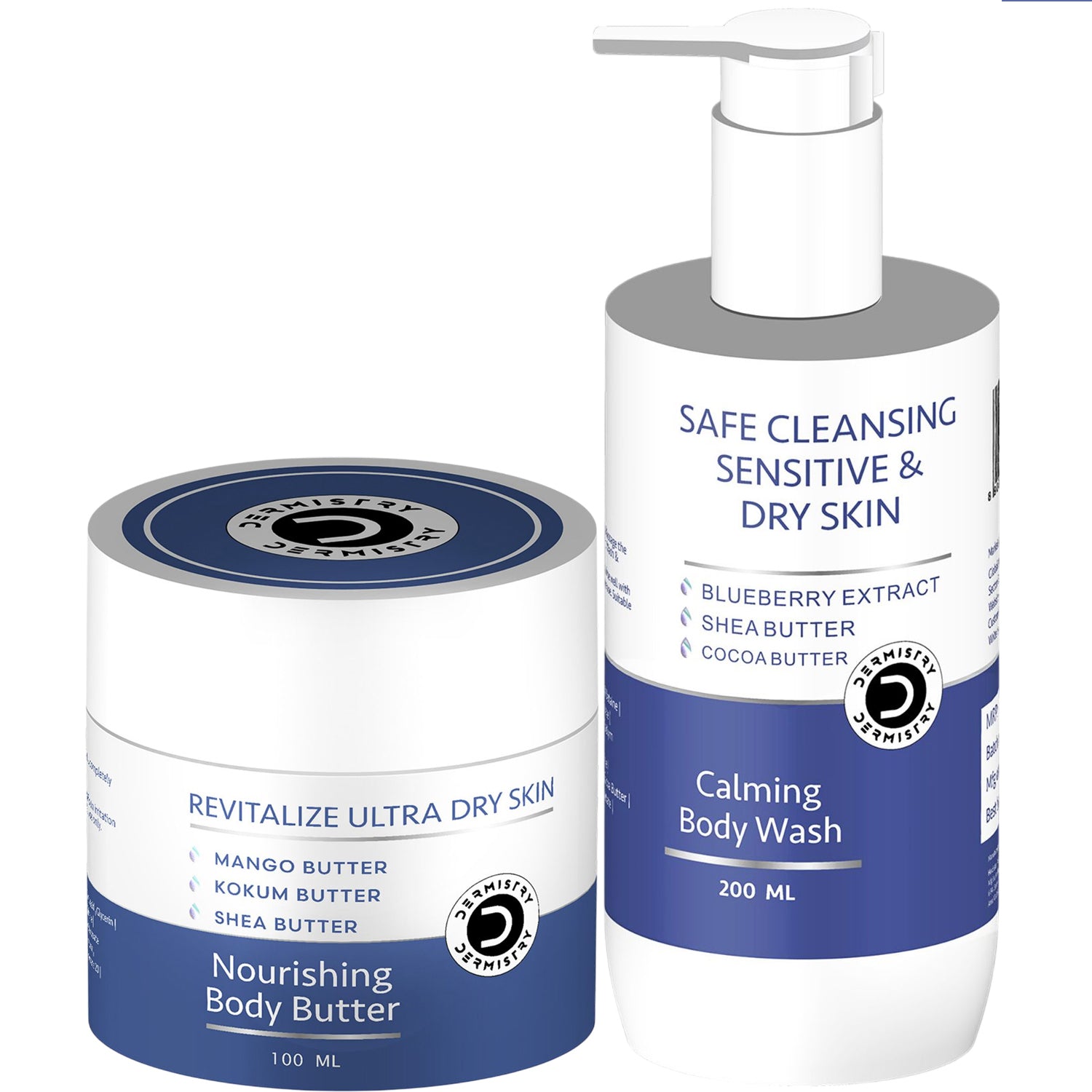 Dermistry Sensitive Dry Skin Creamy Sulphate Soap Free Wash & Moisturizer Shea Coffee Body Butter