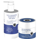 Dermistry Sensitive Dry Skin Gentle Mild Creamy Sulphate Soap Free Body Wash & Moisturizer Face Cream