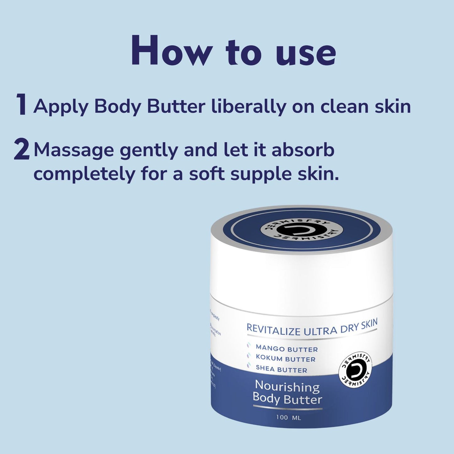Dermistry Dry & Very Dry Skin Shea Coffee Body Butter & Gentle Mild Cleanser Soap Free Face Wash