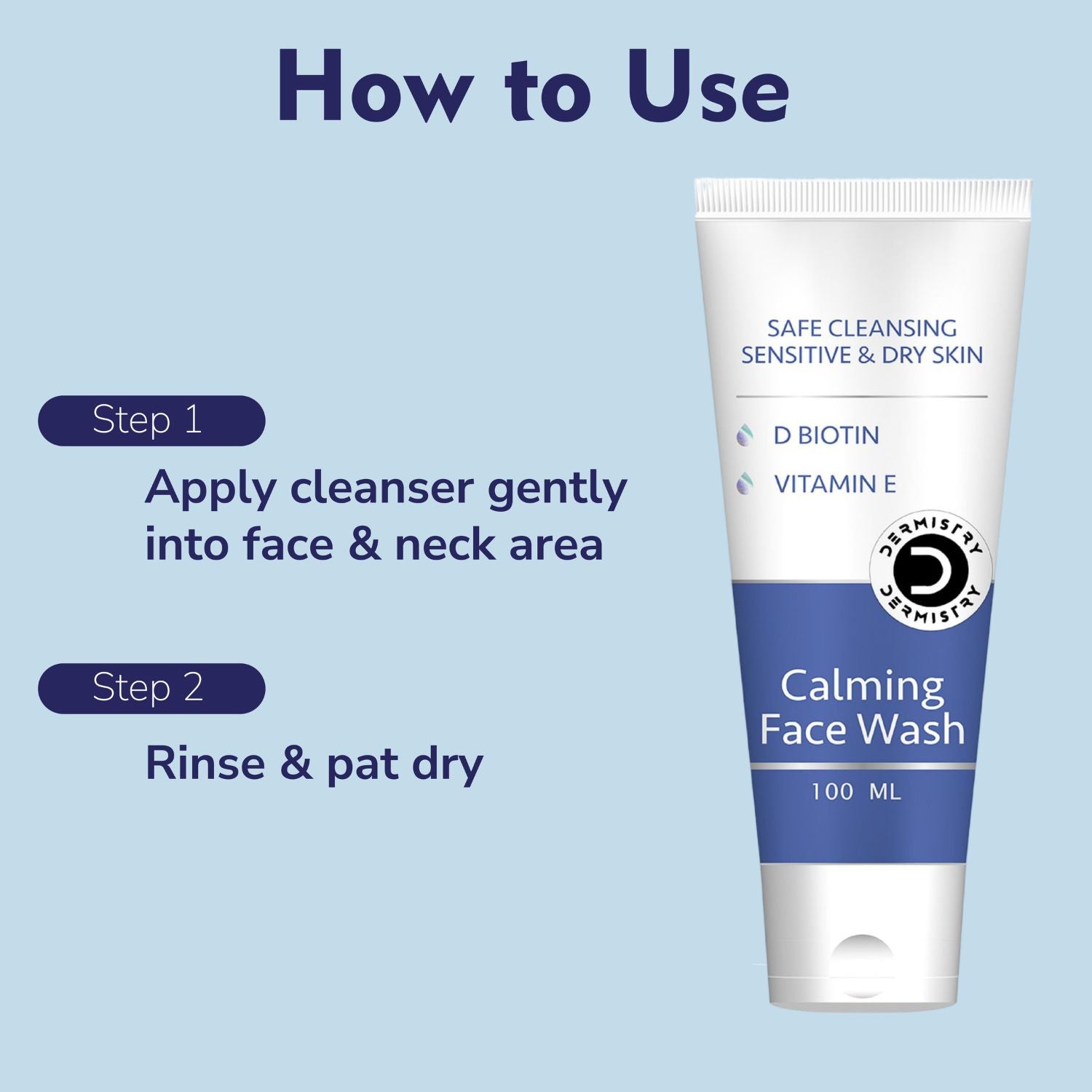 Dermistry Sensitive Dry Skin Gentle Mild Creamy Moisturizing Sulphate Soap Free Face Wash & Cream