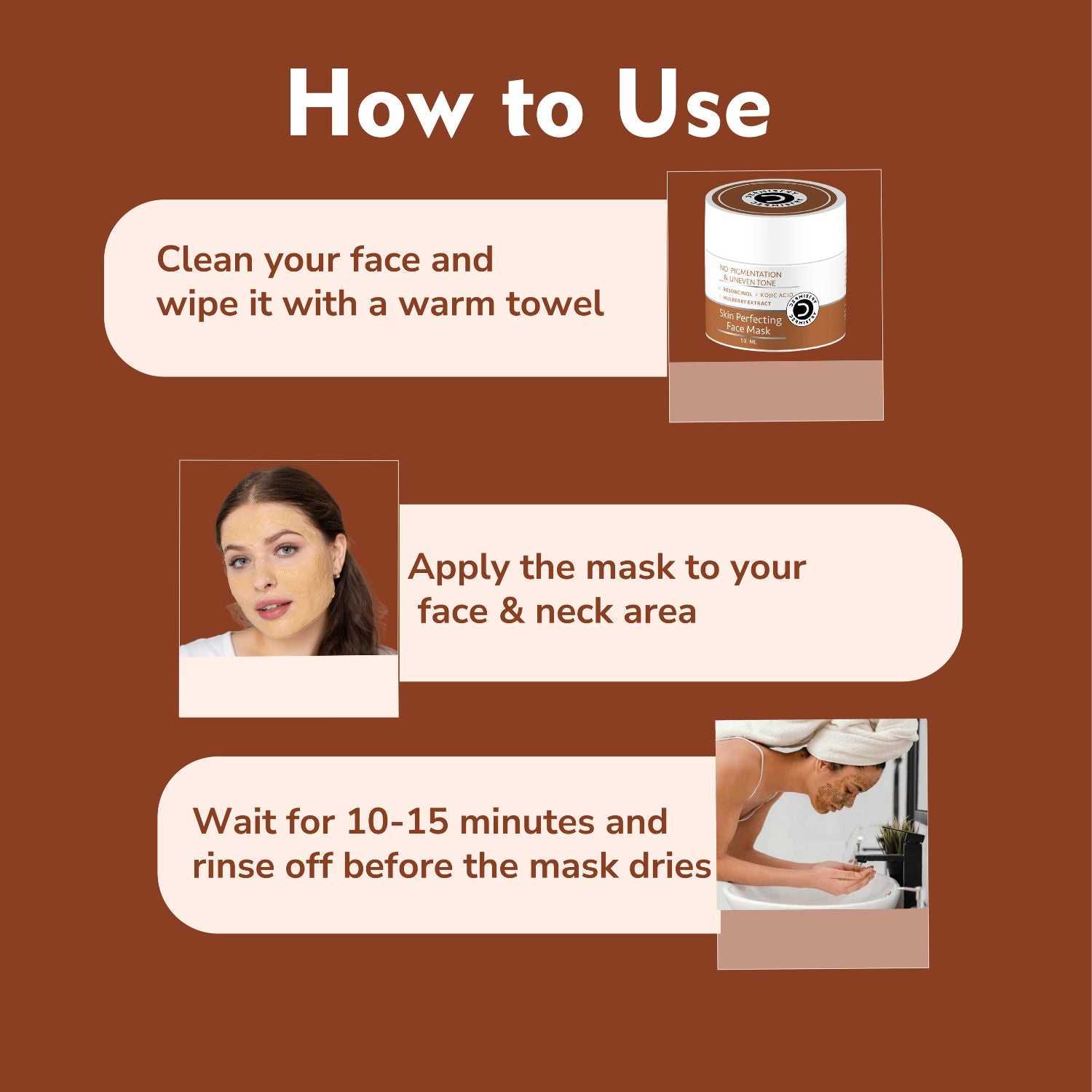 Dermistry Kojic Acid Face Wash & Mask Pack DTan Dark Spots Removal Skin Lightening Whitening Bright