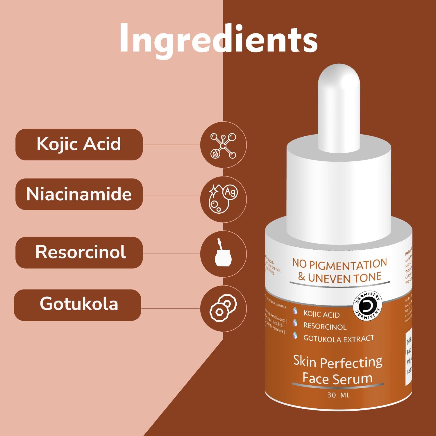 Dermistry Kojic Acid Dark Spots Corrector Face Serum & Wash De DTan Dead Skin Pigmentation Removal