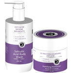 Dermistry 1% Salicylic Acid Niacinamide Zinc Back Acne Body Wash & Oil-Free Mattifying Moisturizer