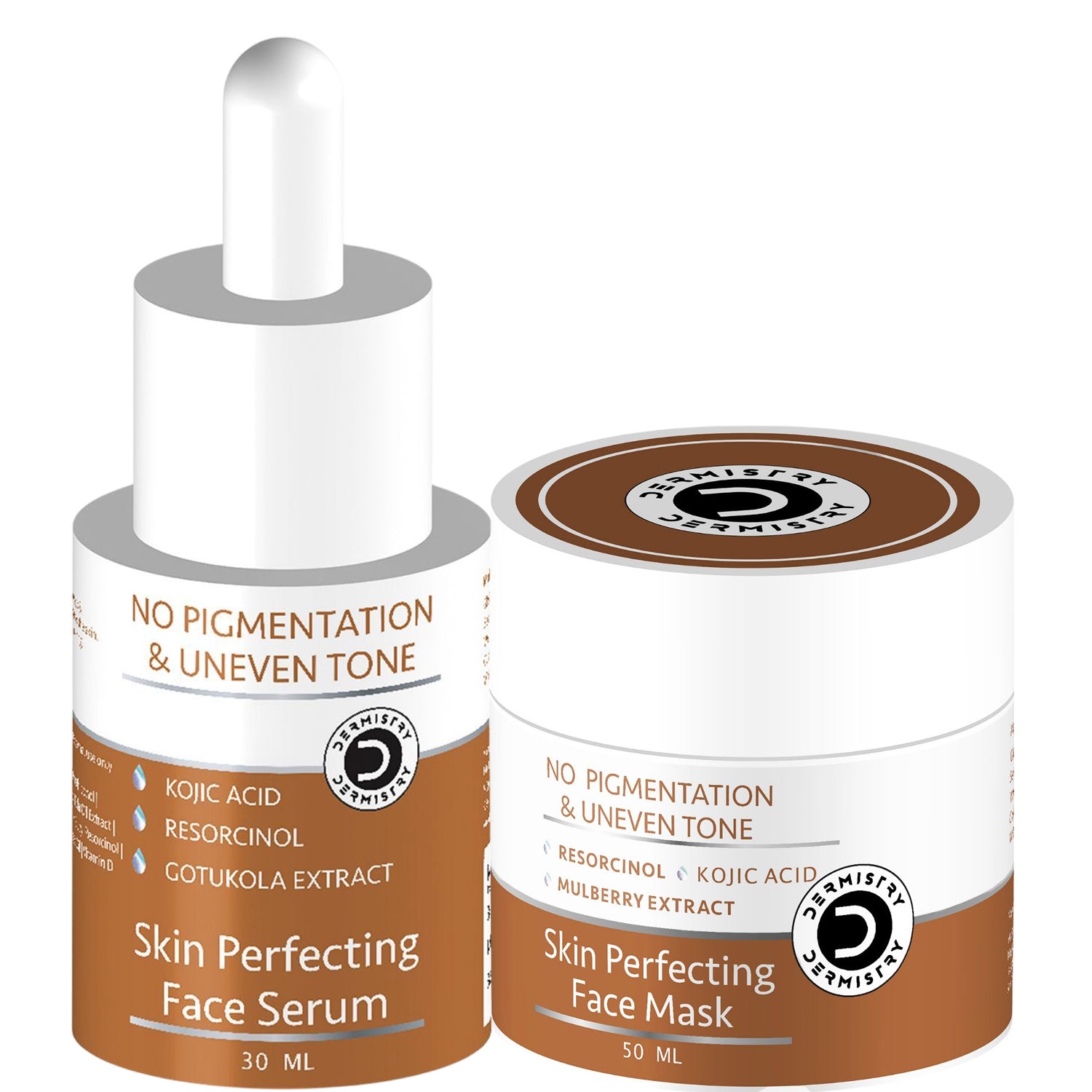 Dermistry 2% Kojic Acid Dark Spot Corrector Skin Whitening Face Serum Instant Tan Removal Pack Mask