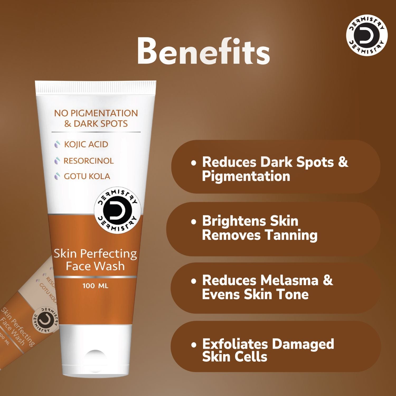 DERMISTRY Pigmentation Spots De Tan Removal Kojic Acid Skin Lightening Brightening Light Facial Kit