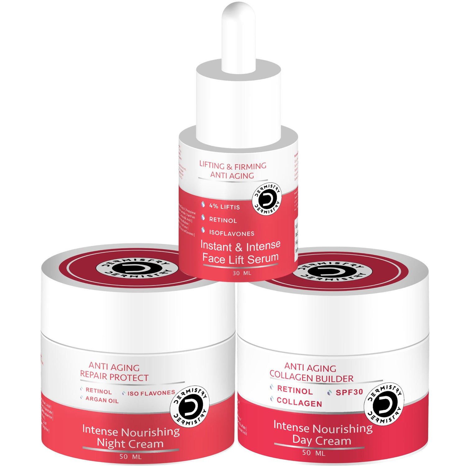 DERMISTRY Anti Aging Retinol SPF30 Collagen Boost Moisturizer Fine Lines Wrinkle Repair Facial Kit