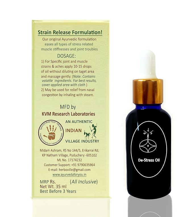 KVM Ayurvedic Eucalyptus Cinnamon De Stress Essential Massage Oil (35 ml)