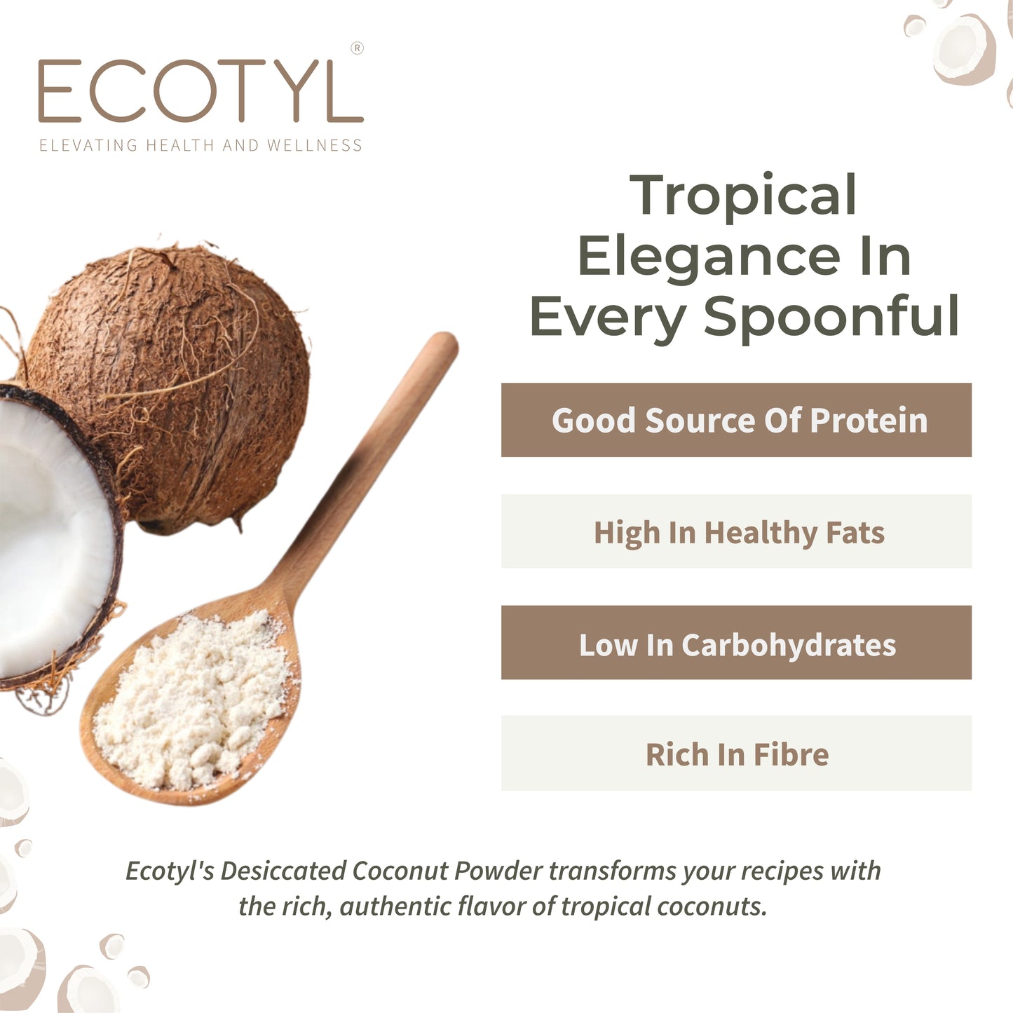 Ecotyl Desiccated Coconut Powder - 250gm