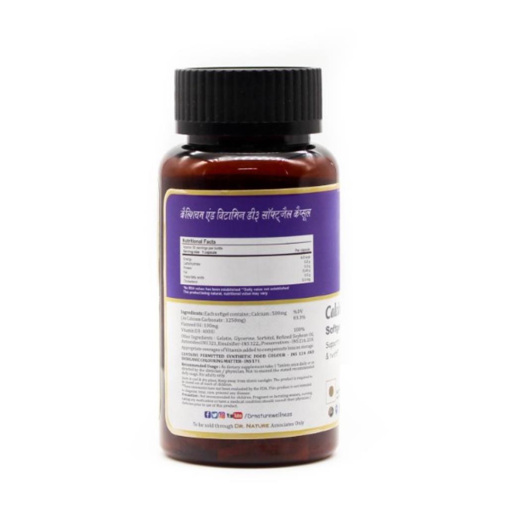 Dr. Nature Clacium & Vitamin D3 Softgel Capsule - 1000mg - 30 Capsules