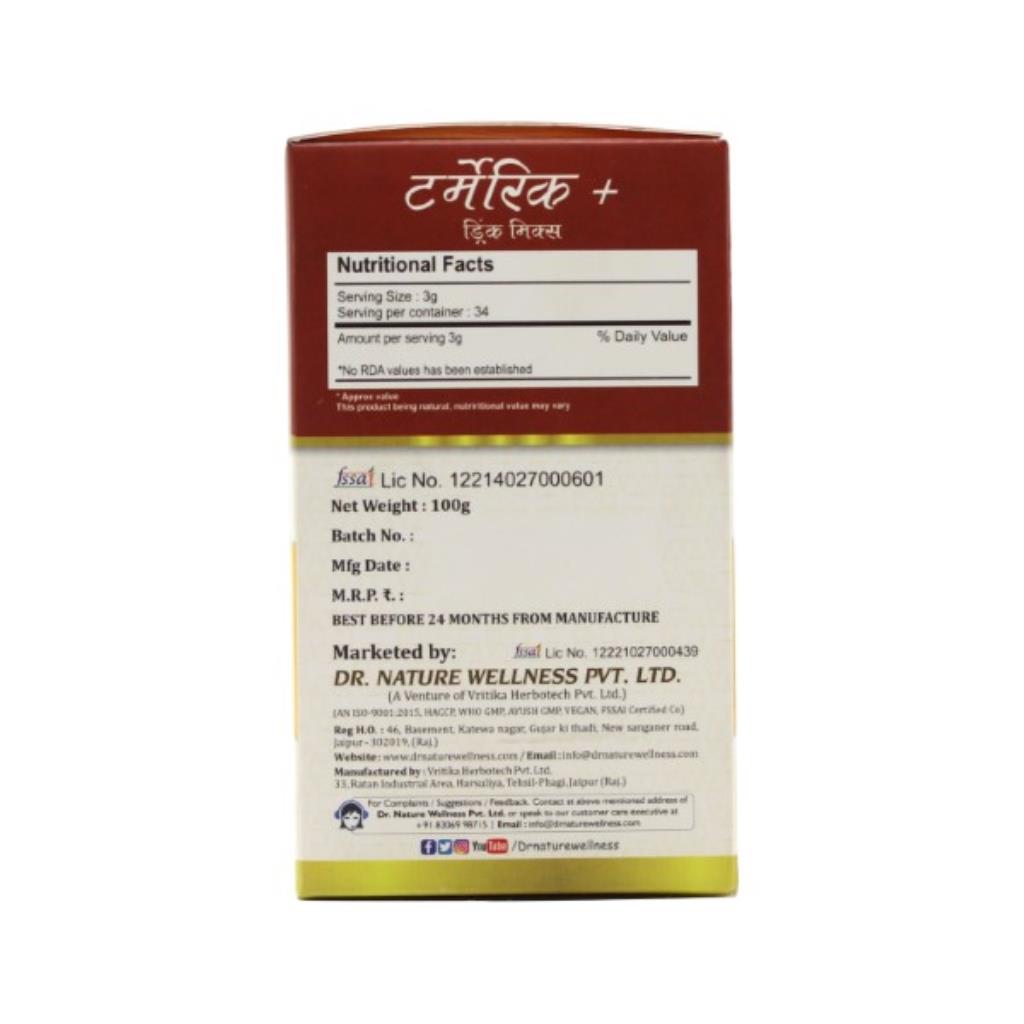 Dr. Nature Turmeric+ Drink Mix - 100gm