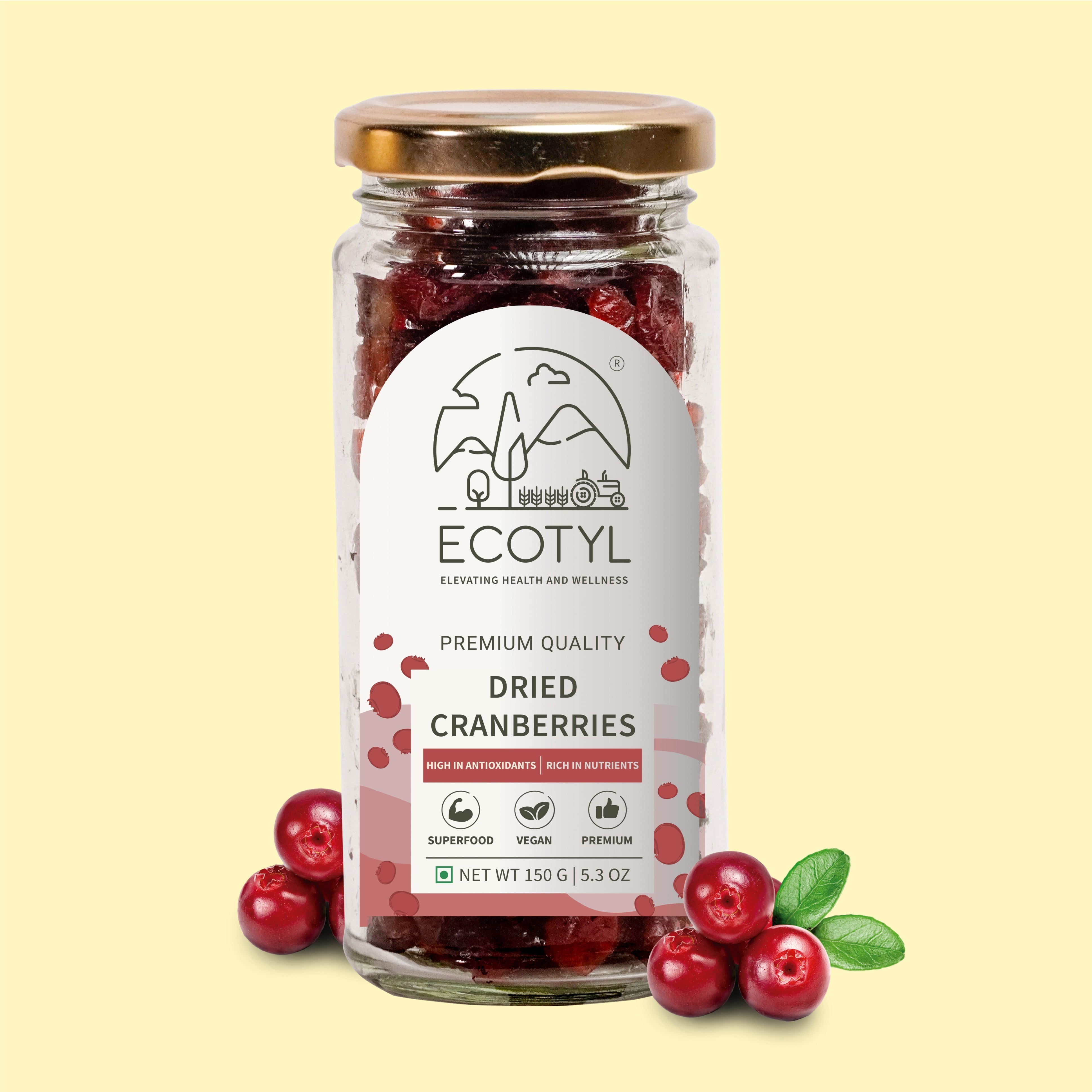 Ecotyl Dried Cranberries - 150gm