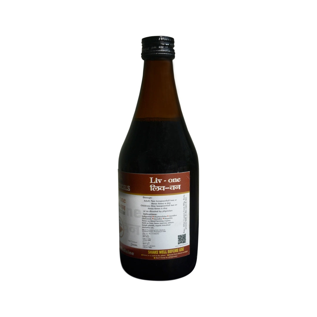 SGI Medicals Liv-one (300ml) | Comprehensive Ayurvedic Liver Tonic Syrup for Hepatic Detox, Digestion & Fatty Liver Support
