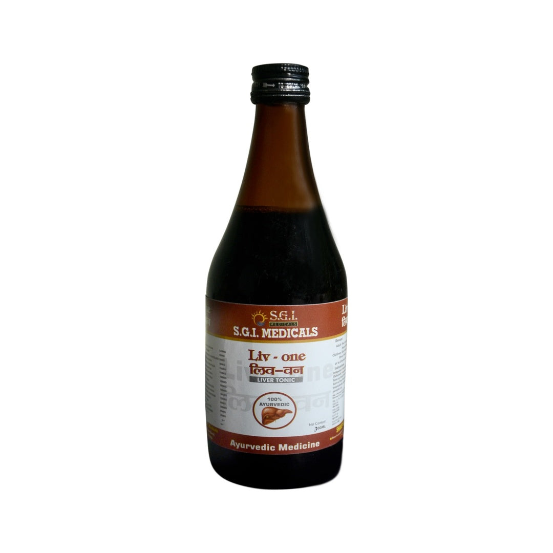SGI Medicals Liv-one (300ml) | Comprehensive Ayurvedic Liver Tonic Syrup for Hepatic Detox, Digestion & Fatty Liver Support