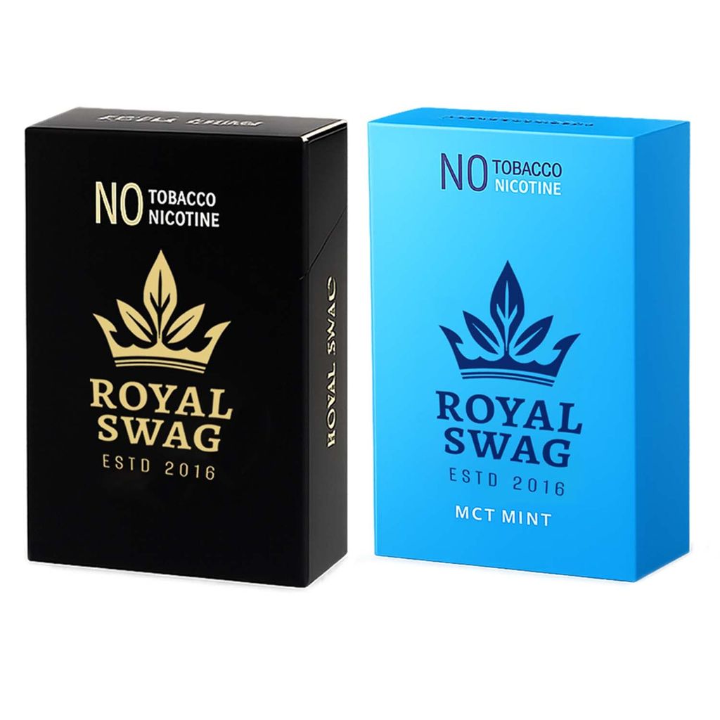 Royal Swag Herbal Cigarettes Regular & Mint - Tobacco & Nicotine Free (Pack of 20)