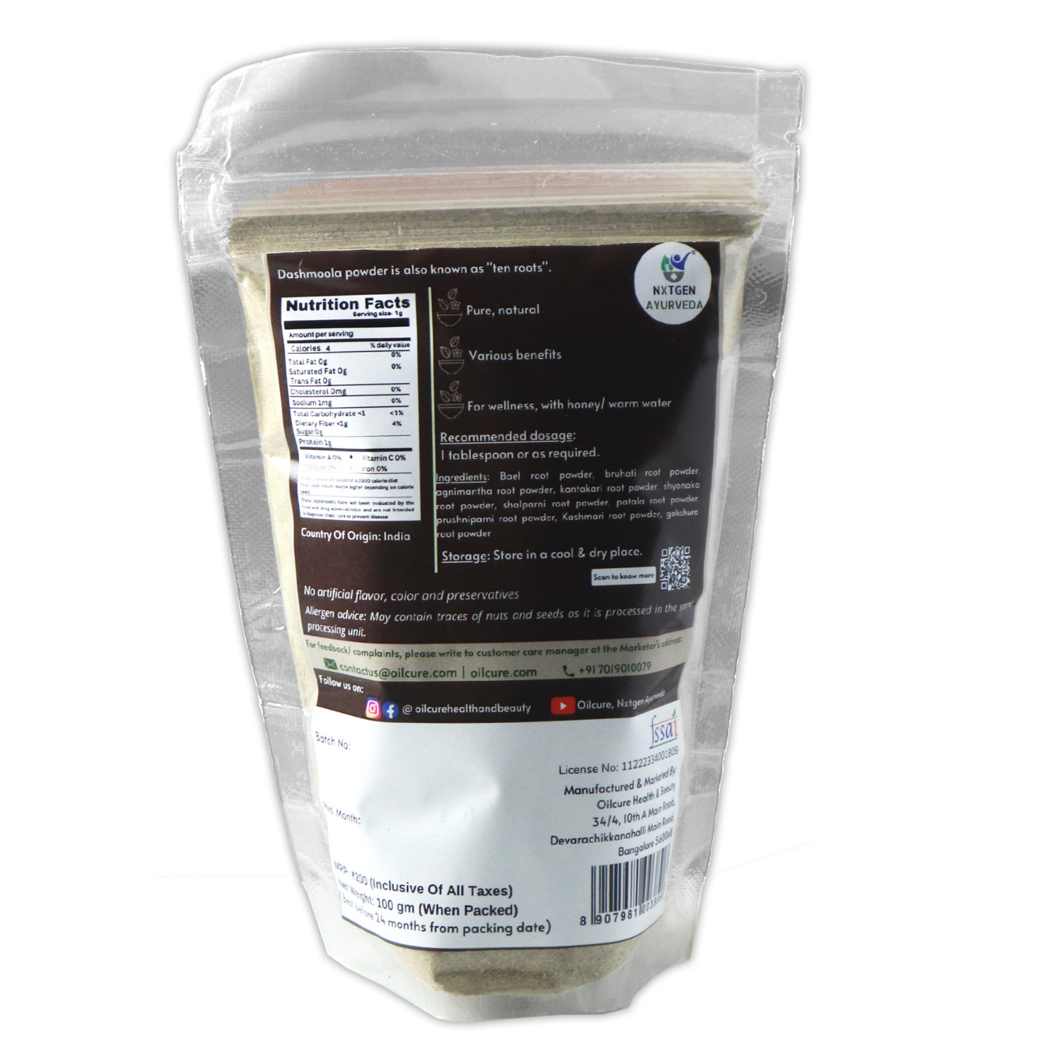 Nxtgen Ayurveda Dashmool Powder -100 gms (Pack of 2)