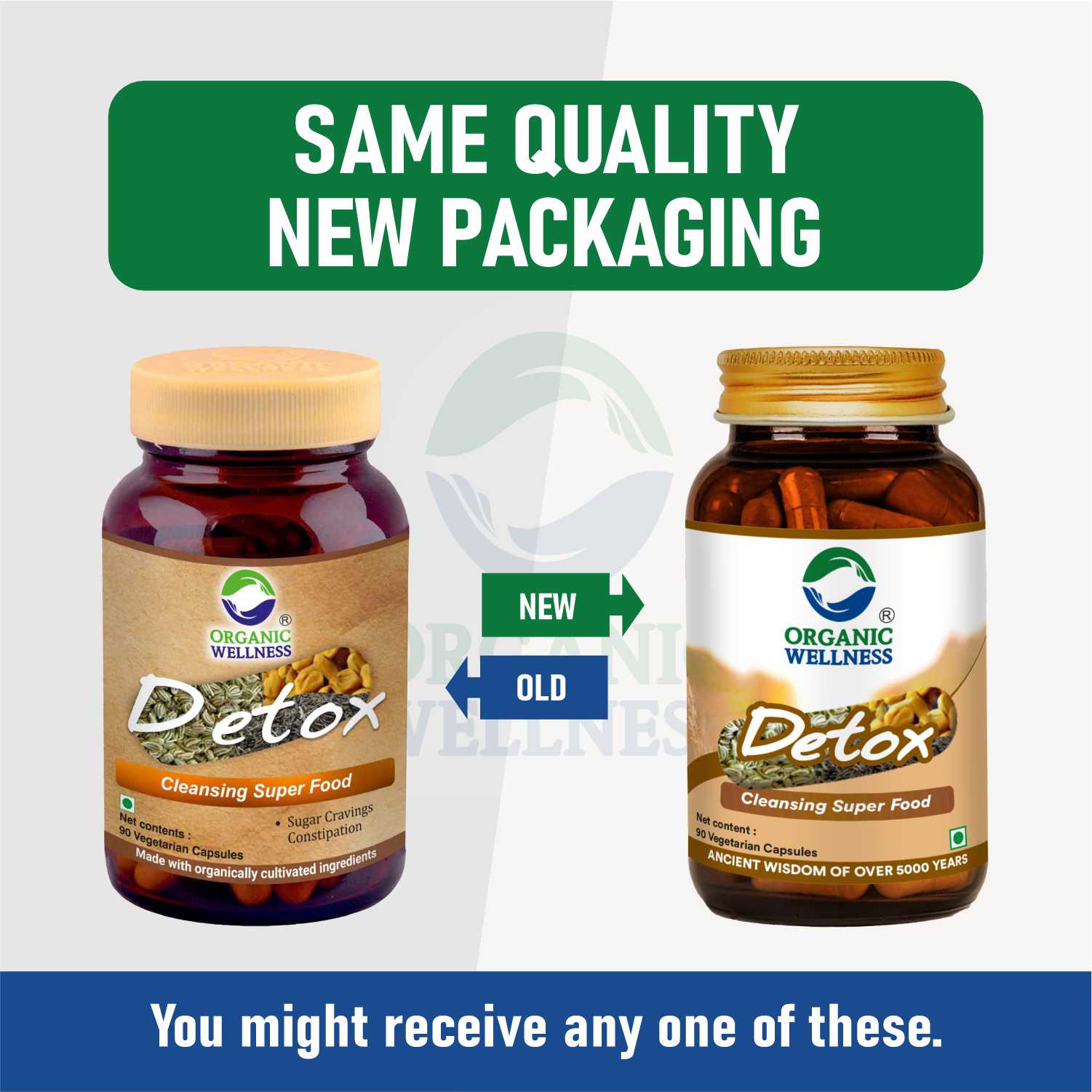 Organic Wellness Detox Capsules - 90 Vegetarian Capsules
