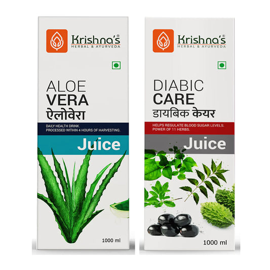 Krishna's Diabic Combo- Aloe Vera Juice 1000 ml | Diabic Care Juice 1000 ml