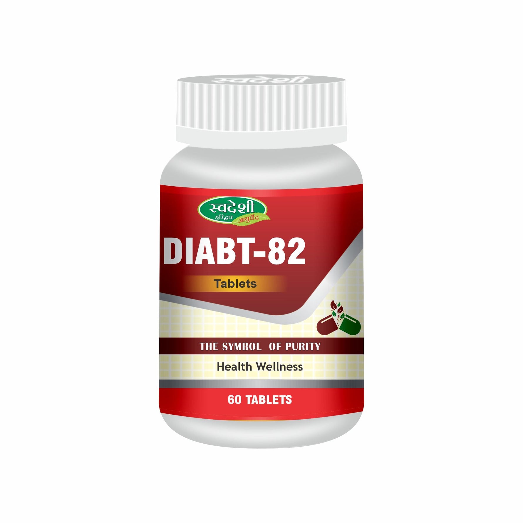 Swadeshi Diabt-82 Tablets for Blood Sugar Support & Glucose Care - 60 Count