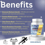 Zenius Bcaa Energy Supplement - Bcaa Supplements for Stamina, Sexual Health, and Immunity Boosting - 250gm Powder