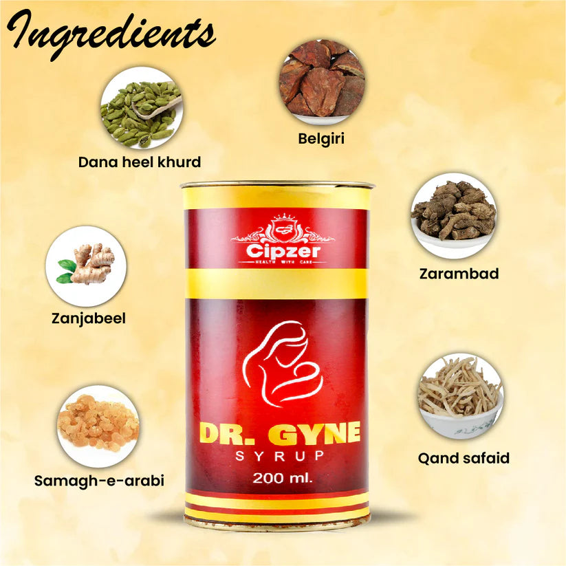 Cipzer Dr. Gyne Syrup - 200ml | Herbal Uterine Tonic for Women’s Health, Menstrual & Hormonal Support