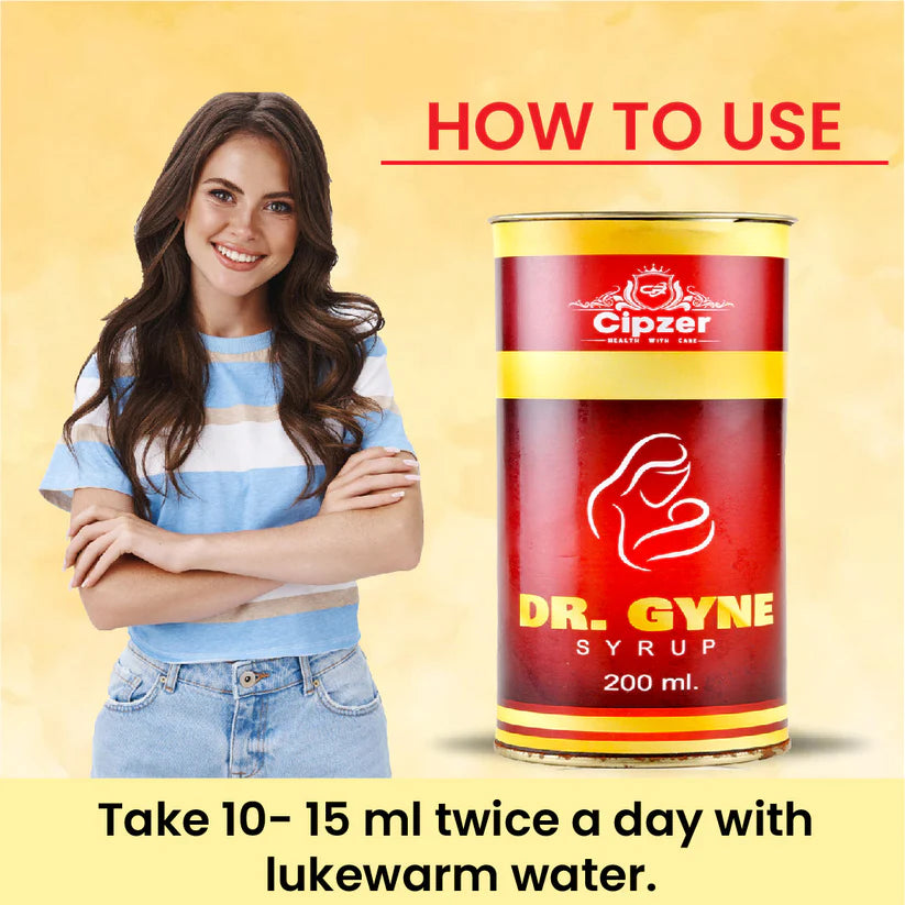 Cipzer Dr. Gyne Syrup - 200ml | Herbal Uterine Tonic for Women’s Health, Menstrual & Hormonal Support