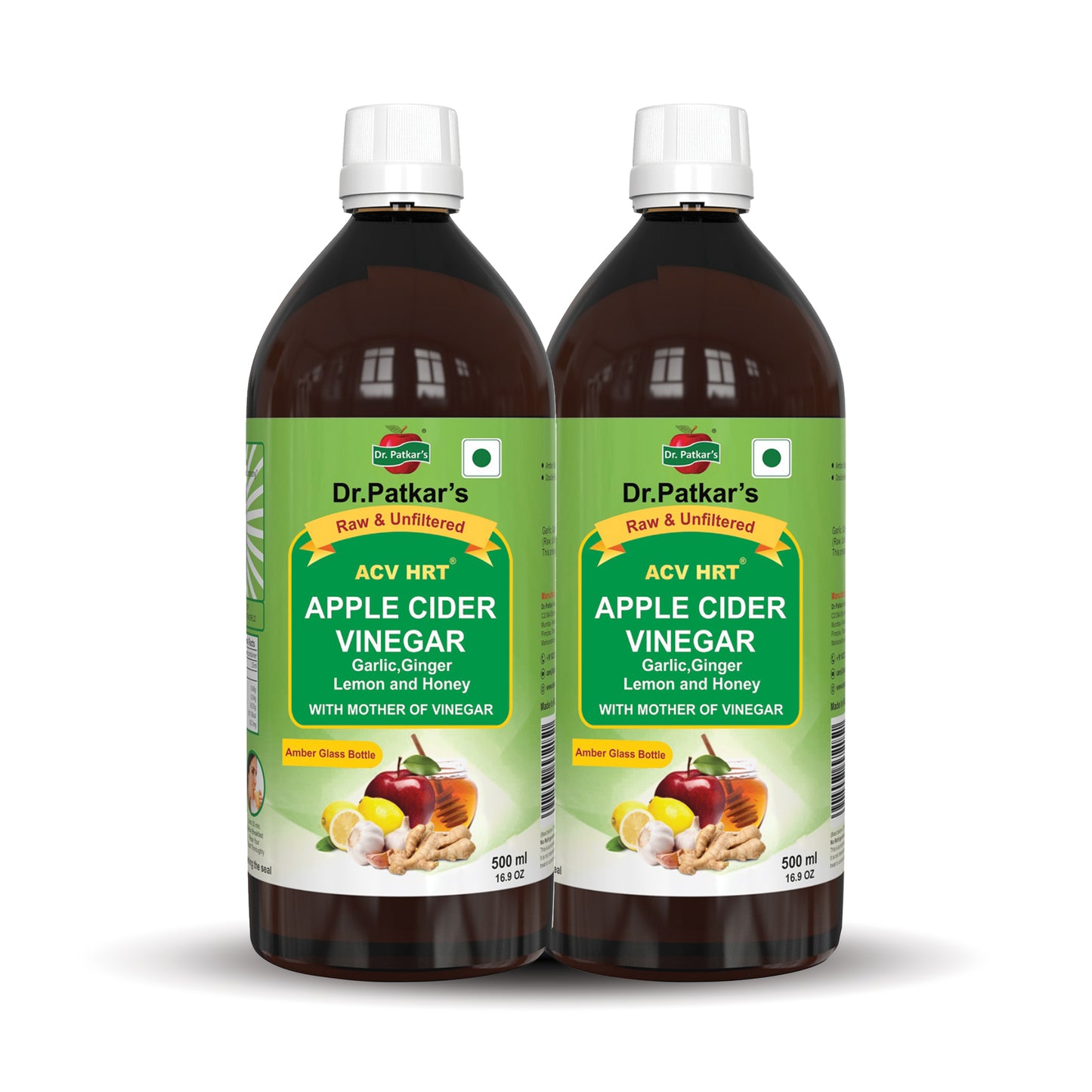 Dr. Patkar's Apple Cider Vinegar with Garlic, Ginger, Lemon and Honey | Raw & Unfiltered for Weight loss