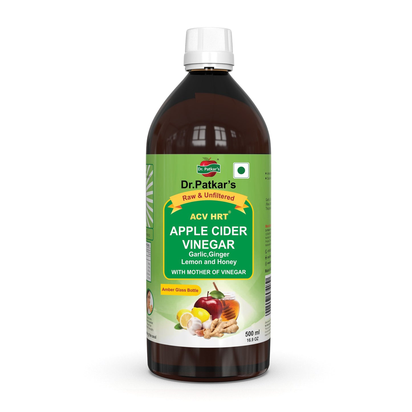 Dr. Patkar's Apple Cider Vinegar with Garlic, Ginger, Lemon and Honey | Raw & Unfiltered for Weight loss