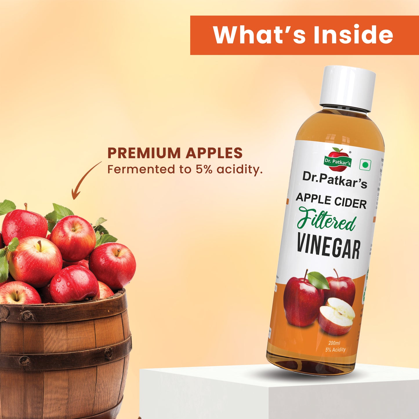 Dr. Patkar’s Apple cider Filtered Vinegar - 200ml - Pack of 3