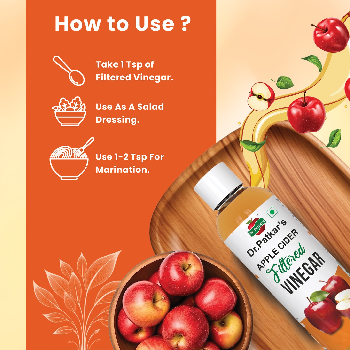 Dr. Patkar’s Apple cider Filtered Vinegar - 200ml - Pack of 3