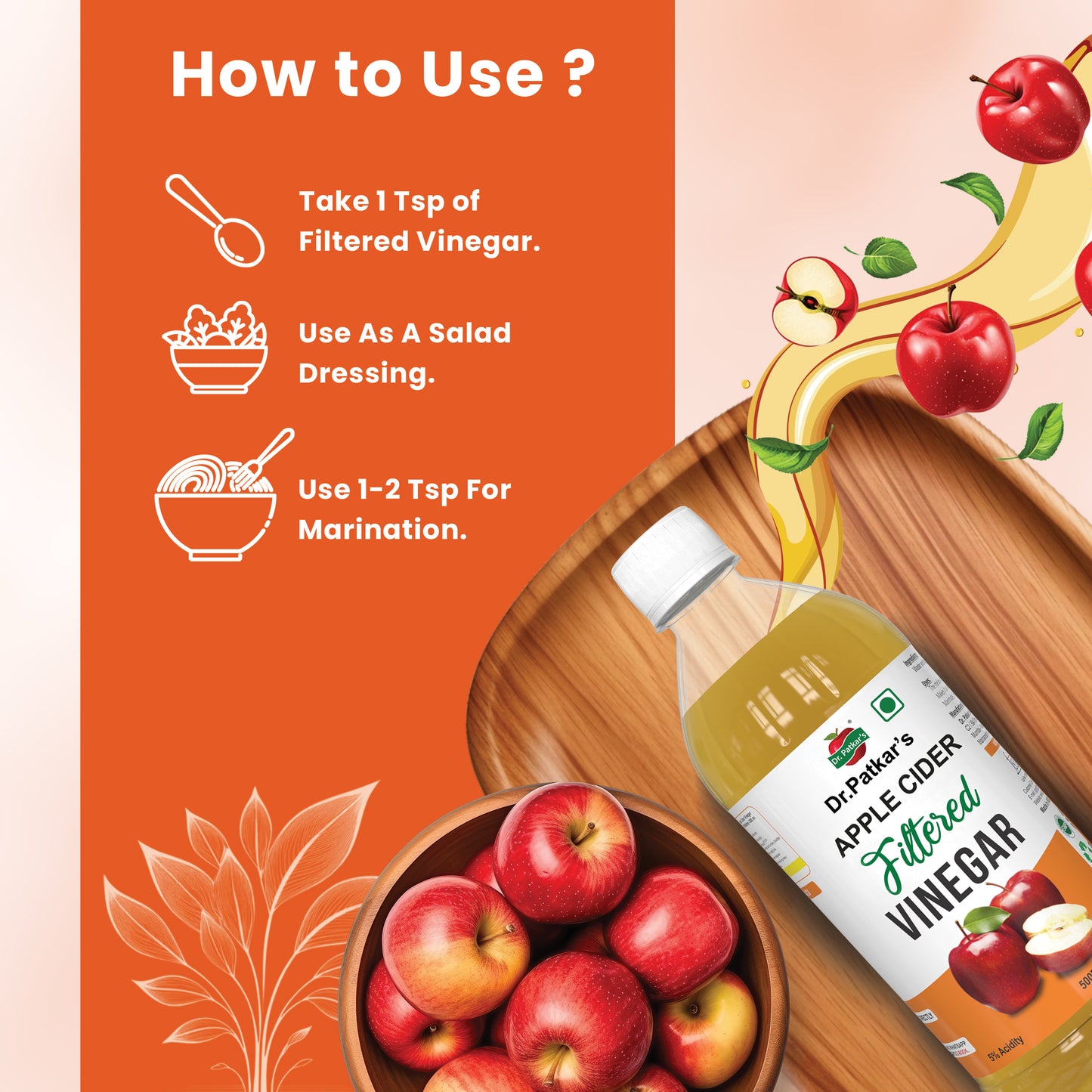 Dr. Patkar’s Apple cider Filtered Vinegar - 500ml