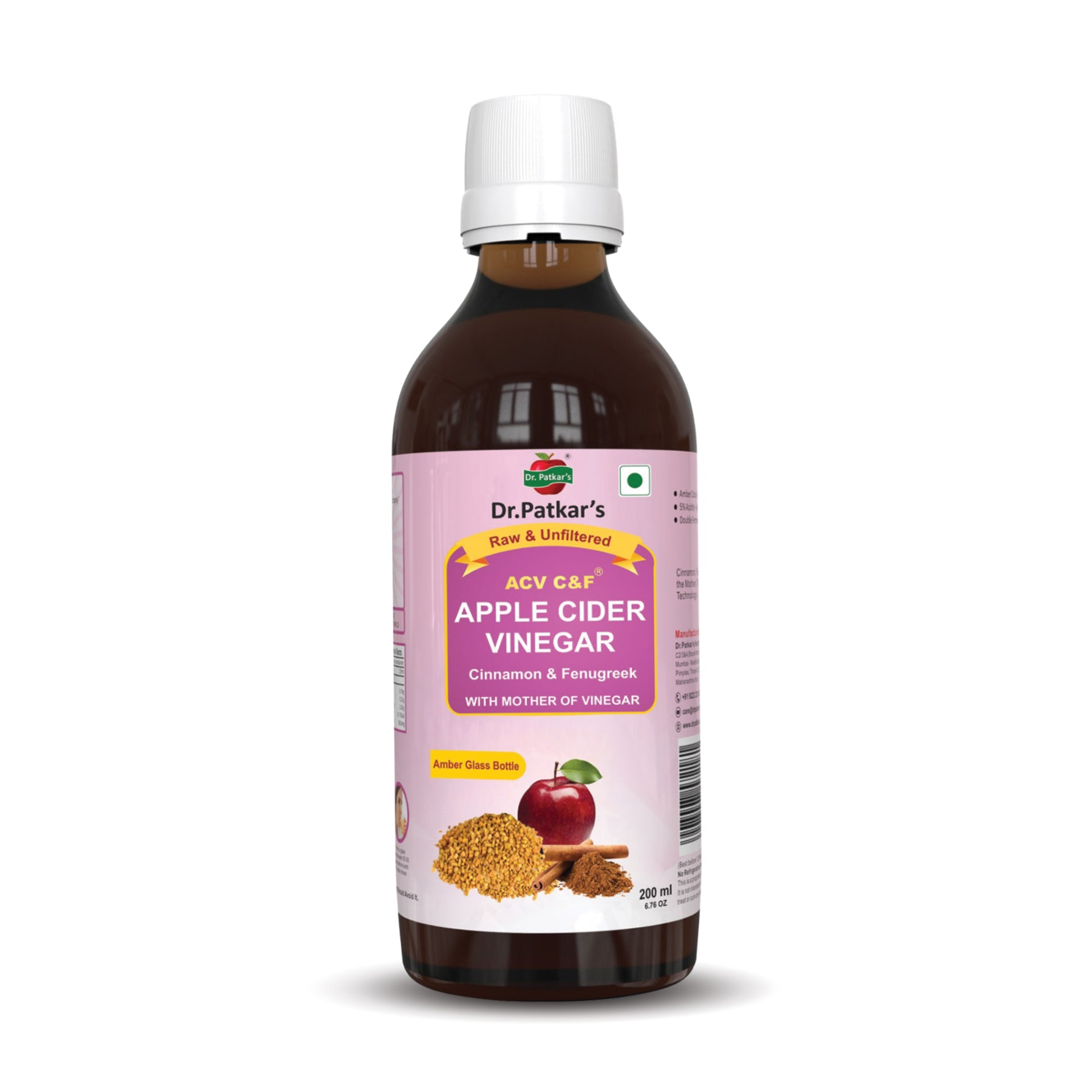 Dr. Patkar's Apple Cider Vinegar Cinnamon & Fenugreek with the Mother