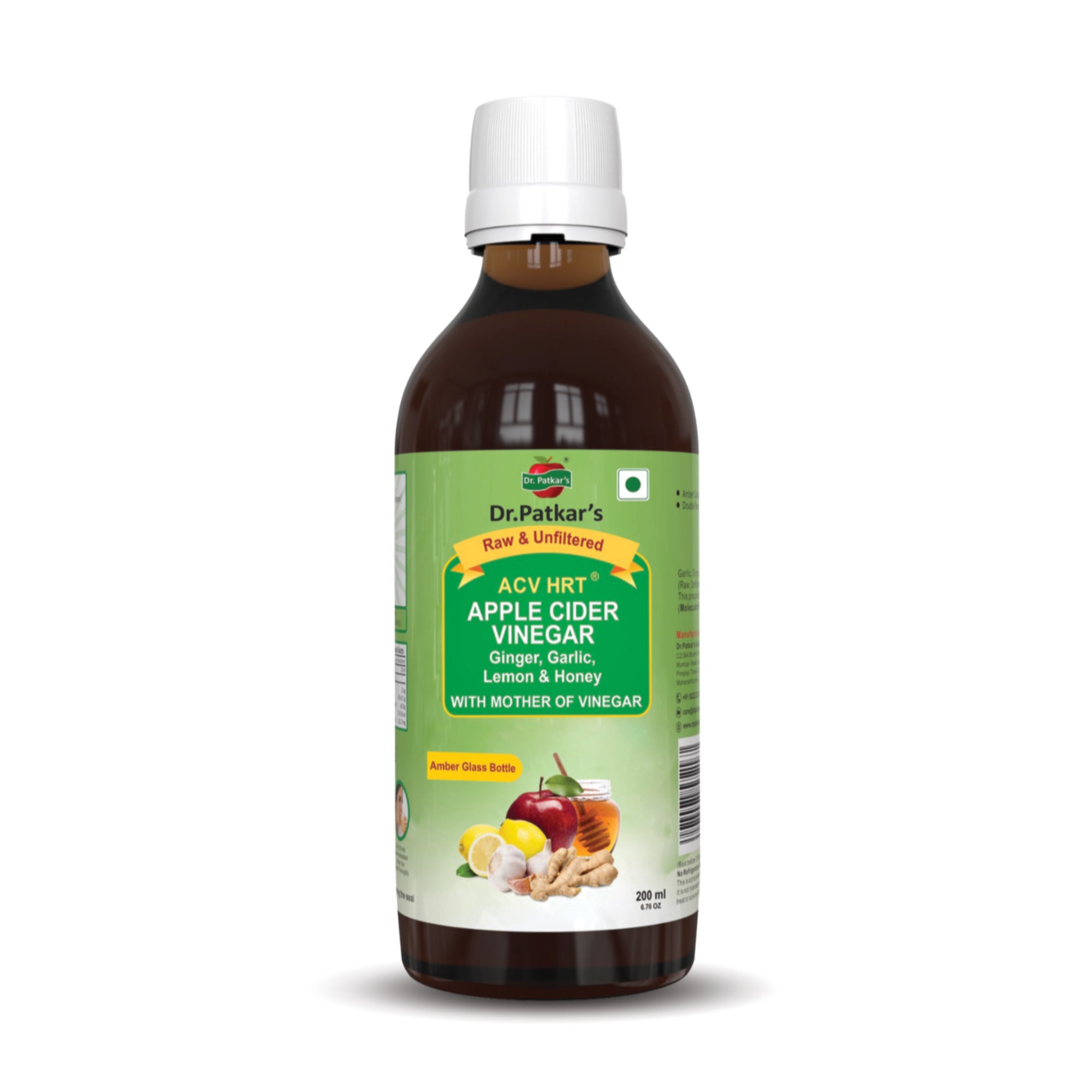 Dr. Patkar's Apple Cider Vinegar with Garlic, Ginger, Lemon and Honey | Raw & Unfiltered for Weight loss