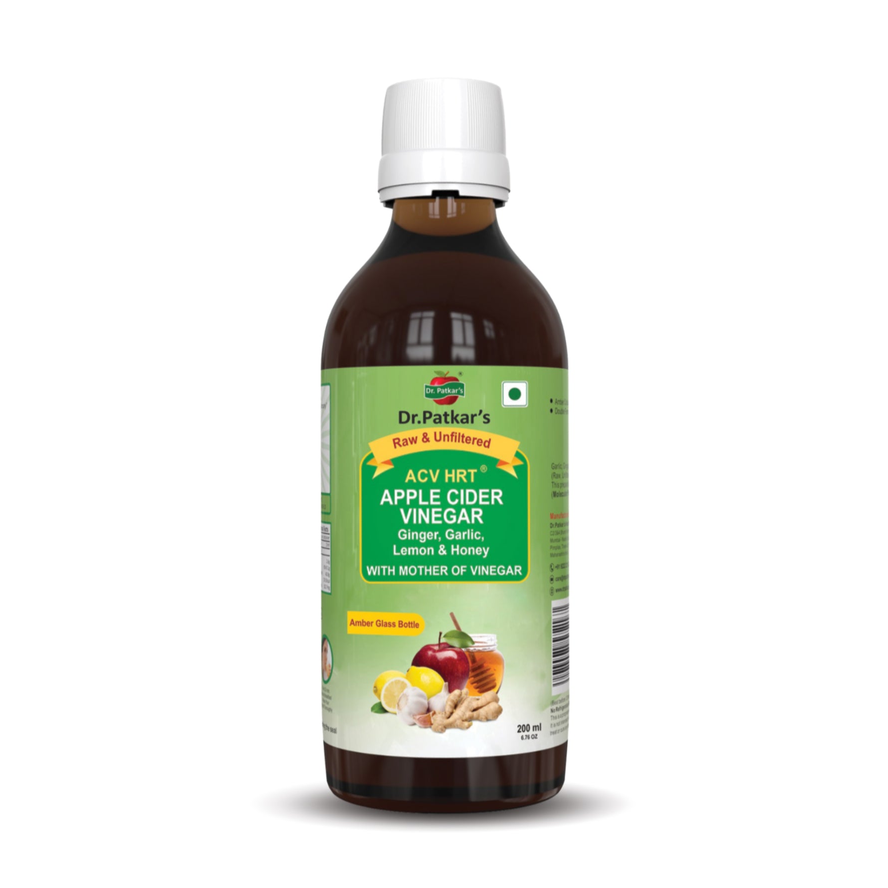 Dr. Patkar's Apple Cider Vinegar with Garlic, Ginger, Lemon and Honey | Raw & Unfiltered for Weight loss