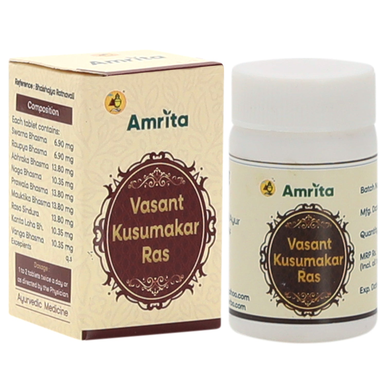 Amrita Vasant Kusumakar Ras with Gold (Swarna Yukta) – 10 Tablets