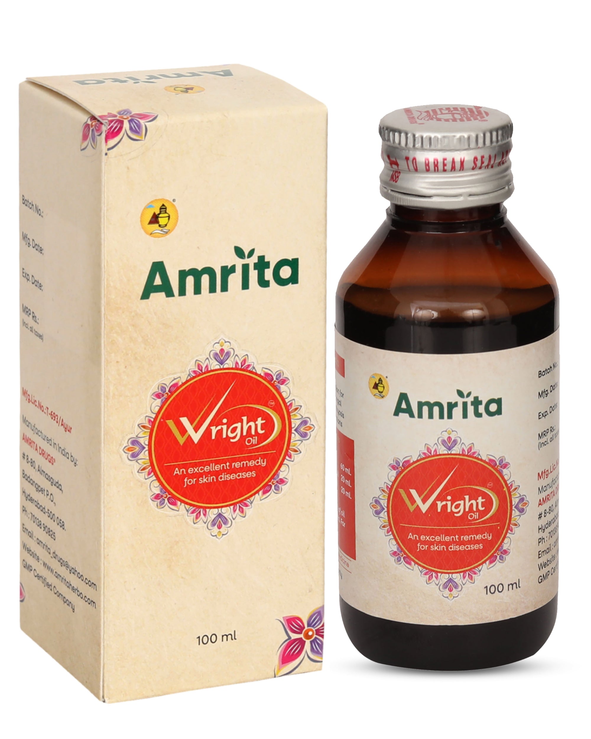 Amrita Wright Oil for Body Care & Relaxation | Ayurvedic Massage Oil | 100 ml