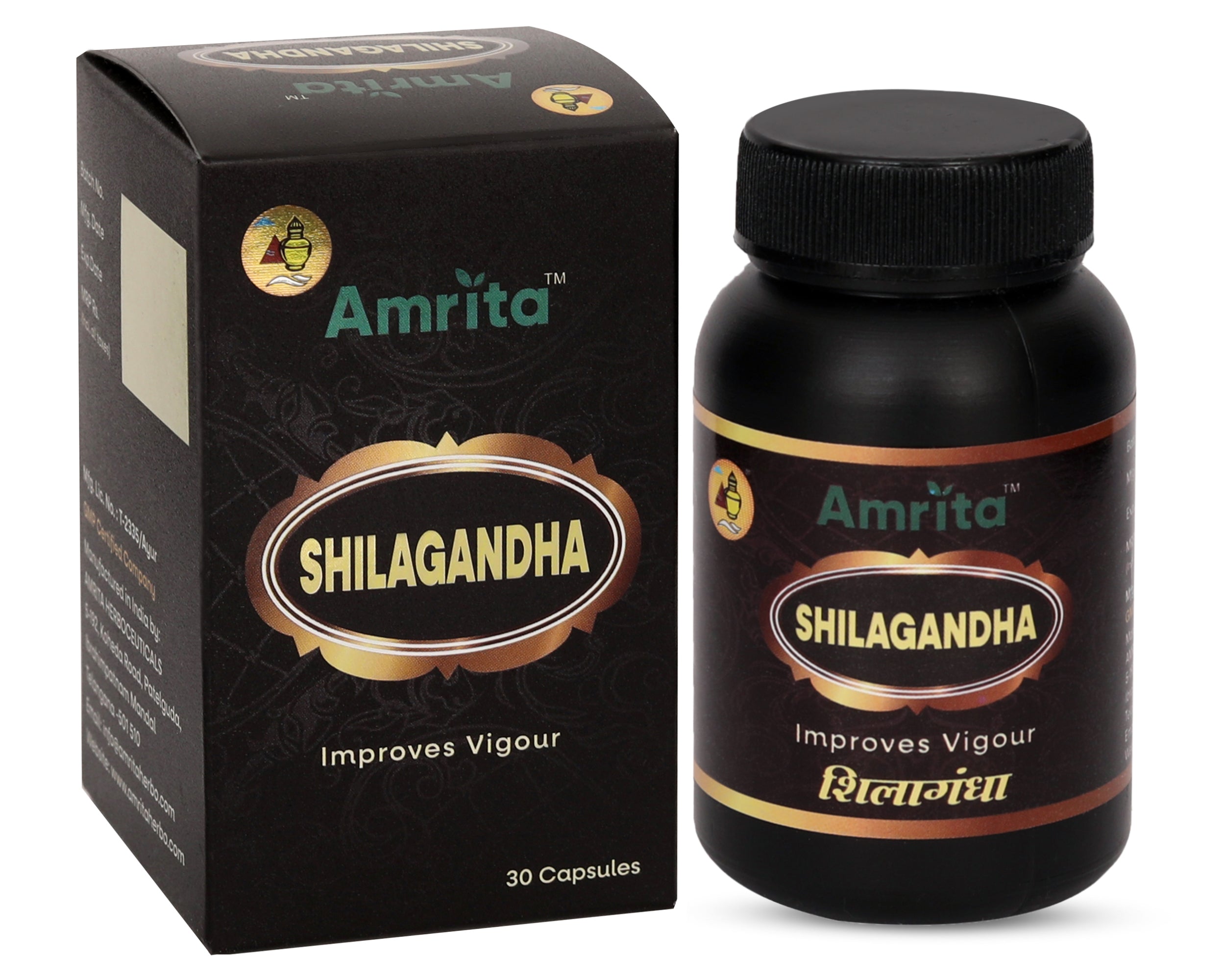 Amrita Shilagandha Capsules – Ayurvedic Energy & Stress Support – 30 Capsules