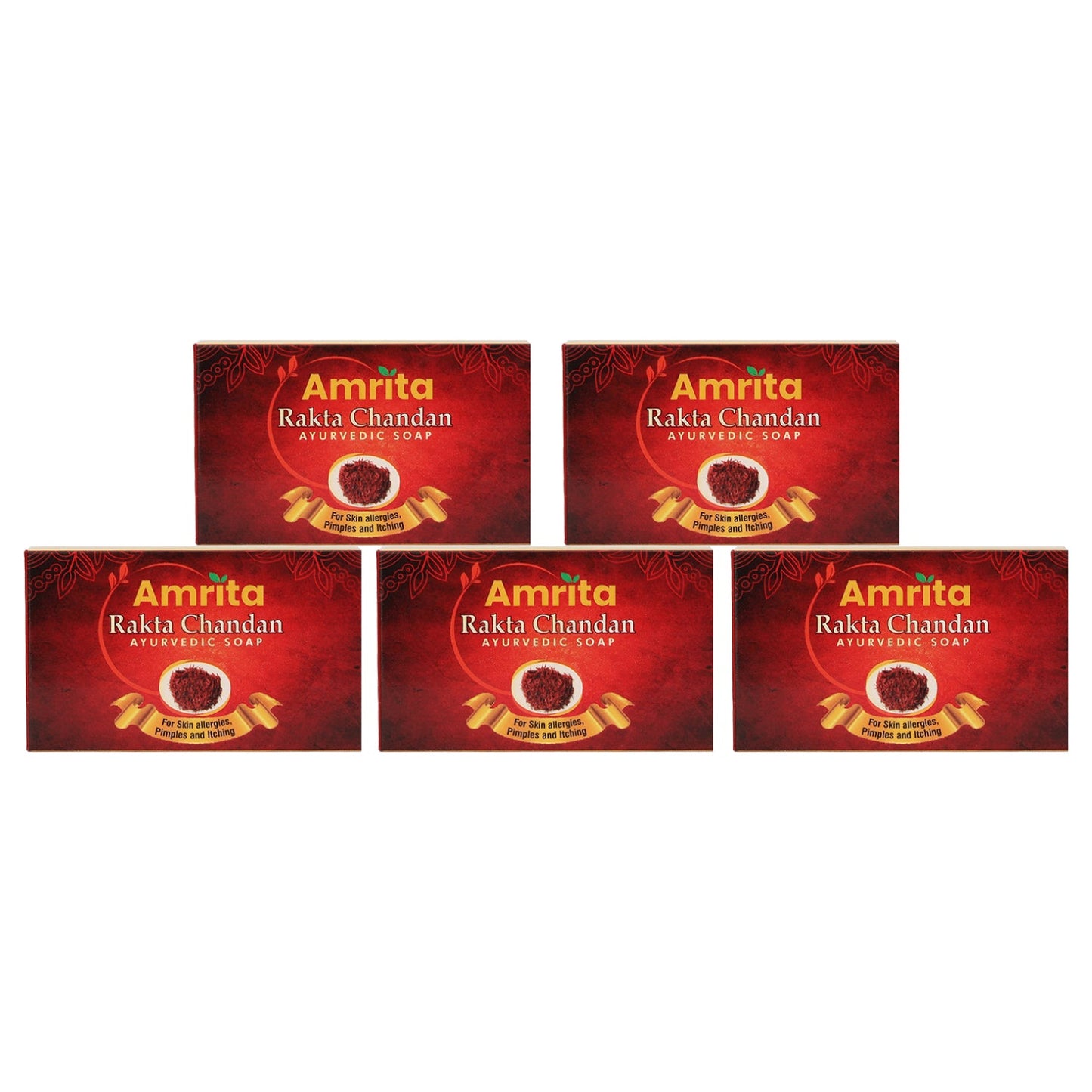 Amrita Rakta Chandan Ayurvedic Soap (75gm Each) - Pack of 3