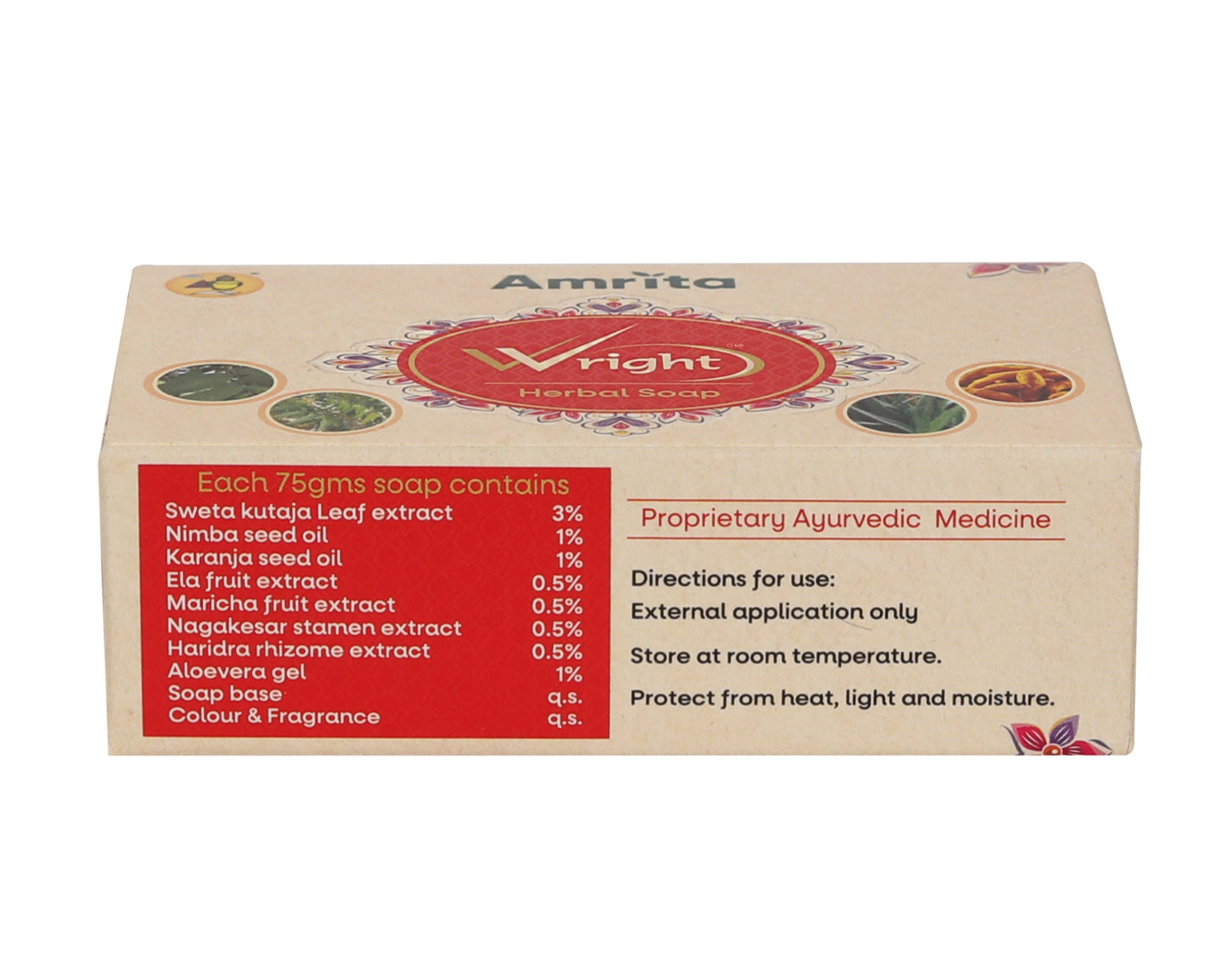 Amrita Wright Herbal Soap (75gm Each) Pack of 2