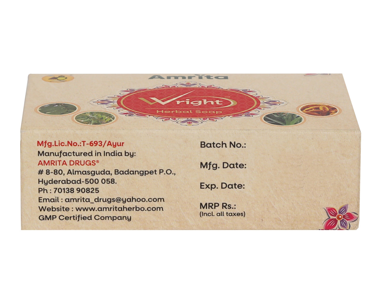 Amrita Wright Herbal Soap (75gm Each) Pack of 2