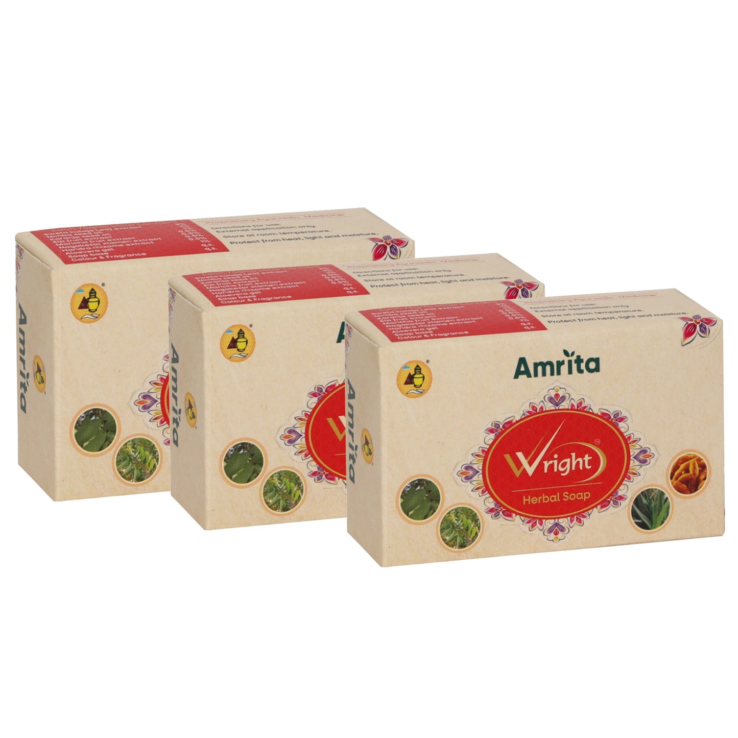 Amrita Wright Herbal Soap (75gm Each) Pack of 2