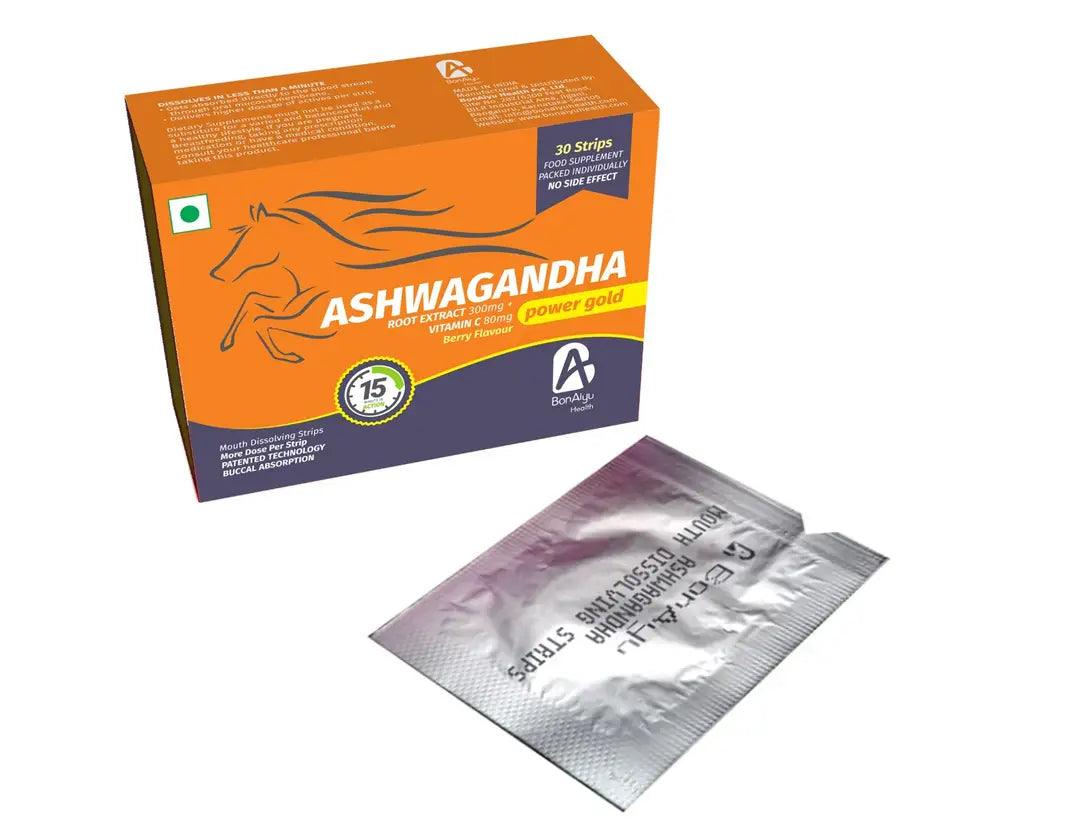 BonAiyu Ashwagandha + Vitamin C Mouth Dissolving Strips - 30 Strips